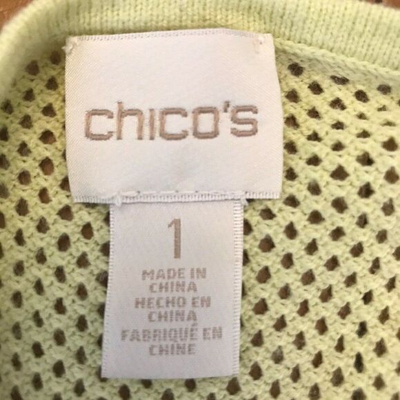 Chicos Ladies Size 1 Medium Top Waffle See Through - Picture 3 of 4